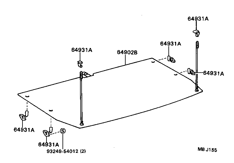 64367-12010 SUSPENDER SUB-ASSY, PACKAGE TRAY TRIM product image