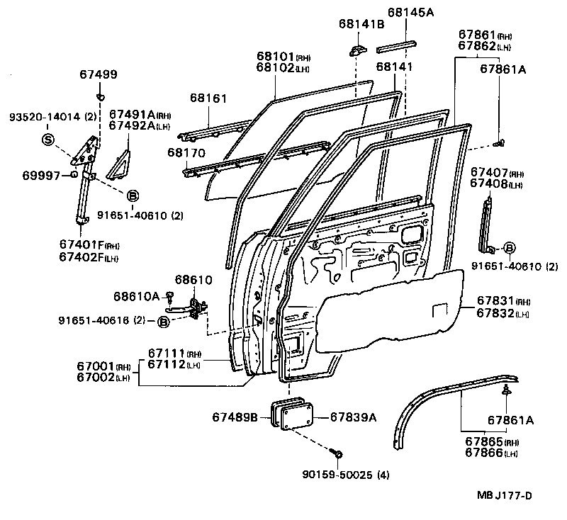 53381-87701 SPACER, FRONT DOOR GLASS GUIDE product image