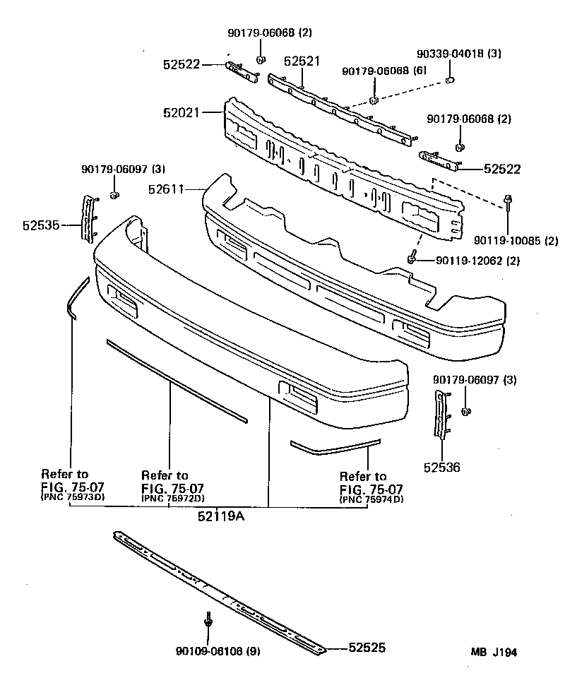 52021-17020 REINFORCEMENT SUB-ASSY, FRONT BUMPER product image