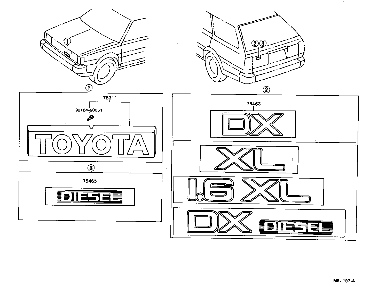 75443-13040 PLATE, REAR NAME, NO.4 (GRADE MARK) product image