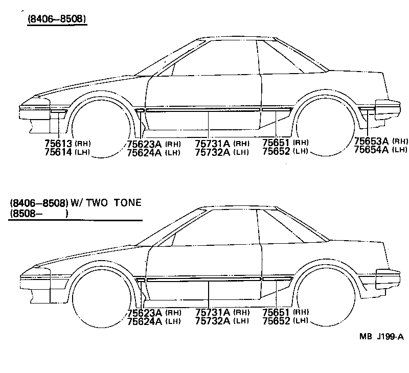 75615-17010 MOULDING, FRONT FENDER, OUTSIDE REAR RH product image