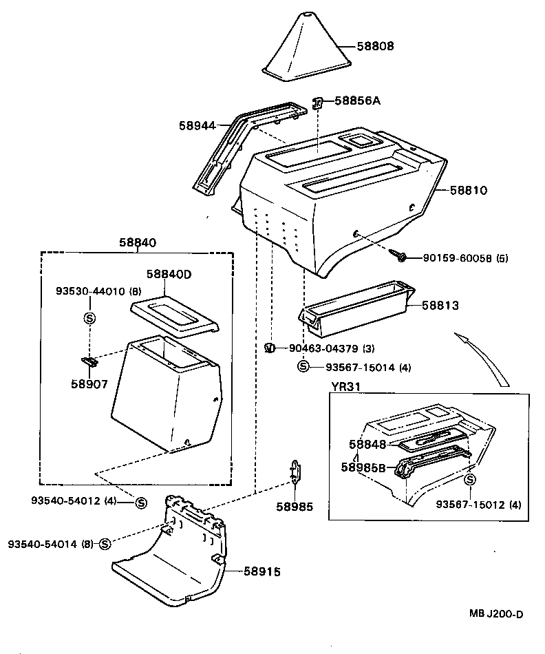 58856-28010 HOLDER, CONSOLE BOX product image