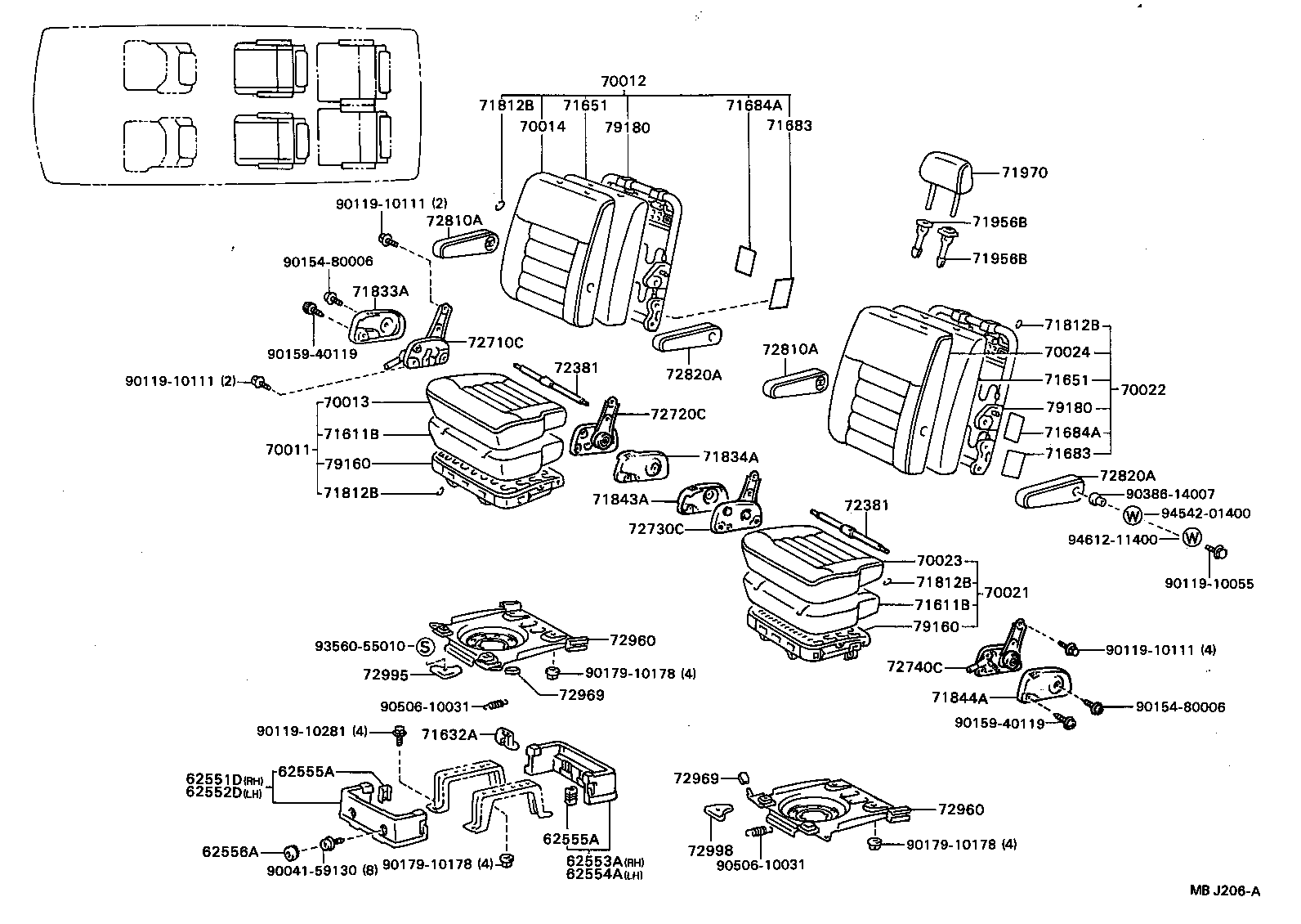 71012-87011 FRAME SUB-ASSY, FRONT SEAT CUSHION, LH product image