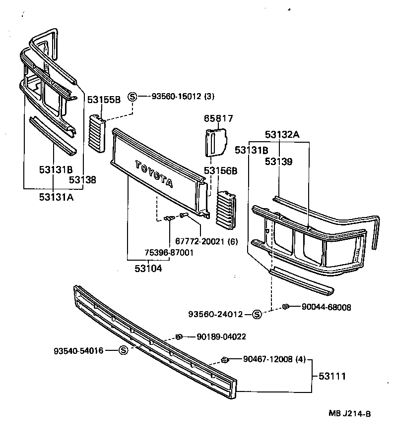 53111-29195 GRILLE, RADIATOR product image