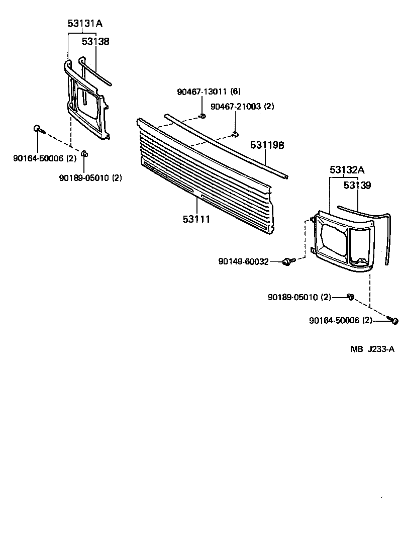53111-95J13 GRILLE, RADIATOR product image