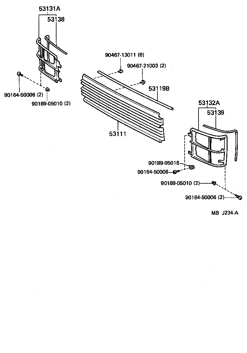 53111-95J13 GRILLE, RADIATOR product image
