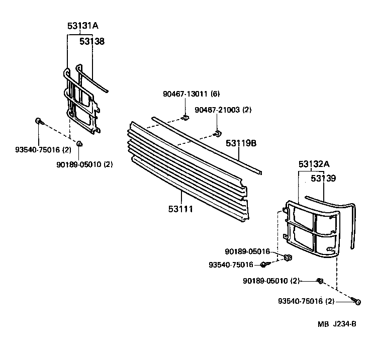 53111-29205 GRILLE, RADIATOR product image