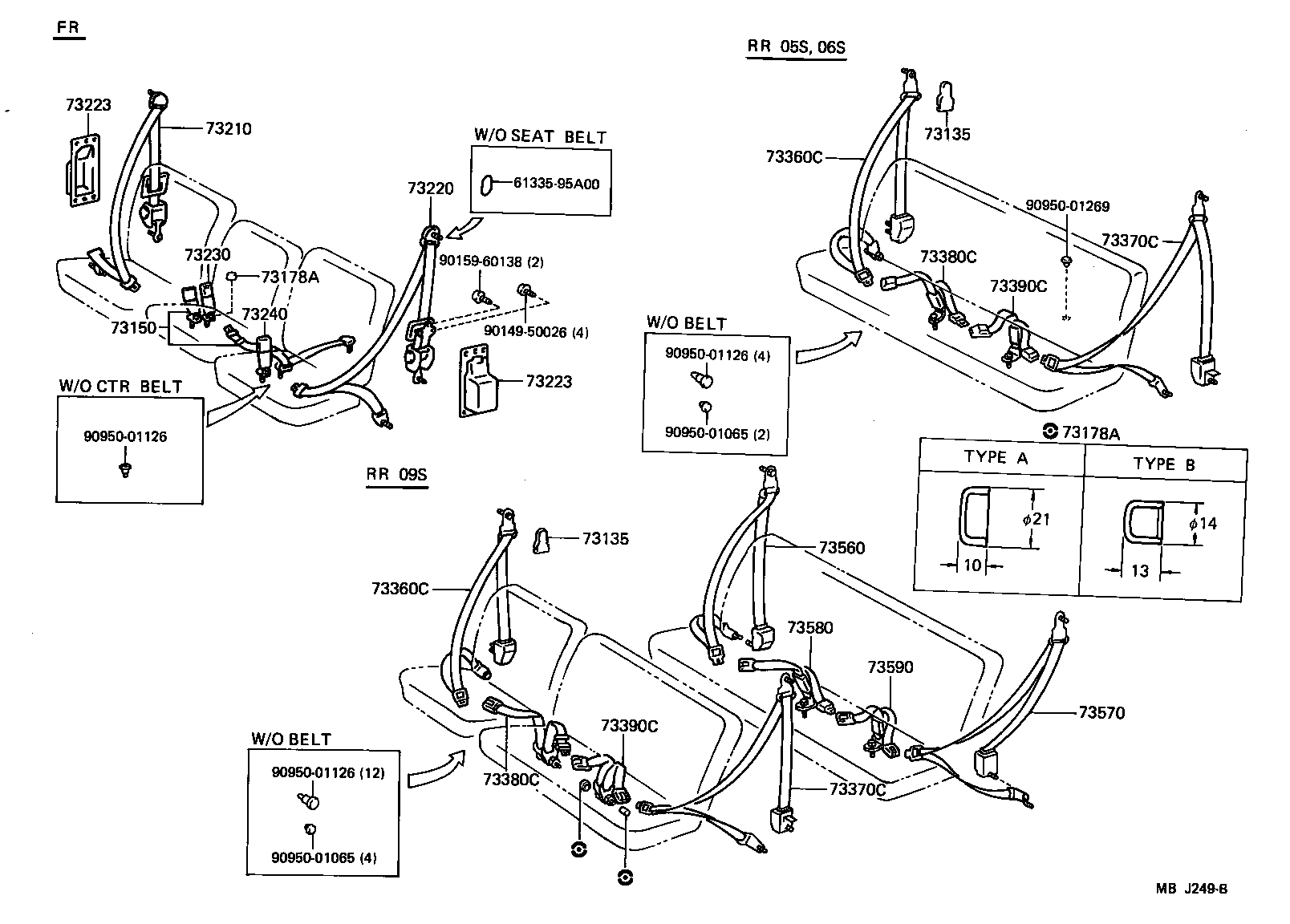 73210-95J03 BELT ASSY, FRONT SEAT OUTER, RH product image