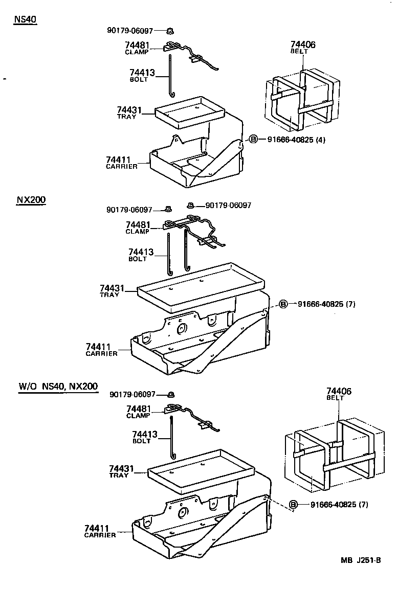 74404-95J01 CLAMP, BATTERY HOLD DOWN product image