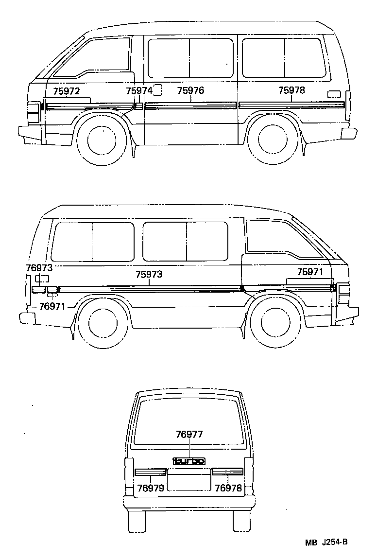 75995-95J02 STRIPE, SIDE MARK, RH NO.2 product image
