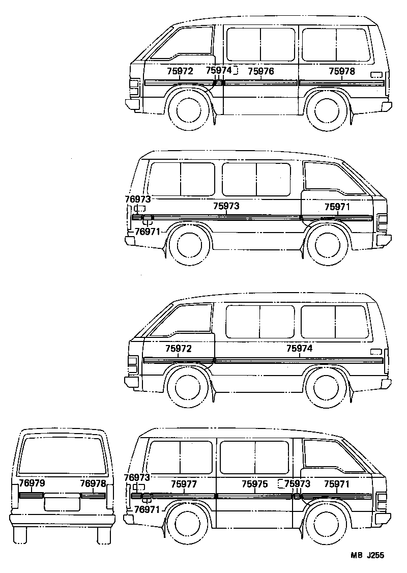 75994-95J02 STRIPE, SIDE, RH NO.2 product image