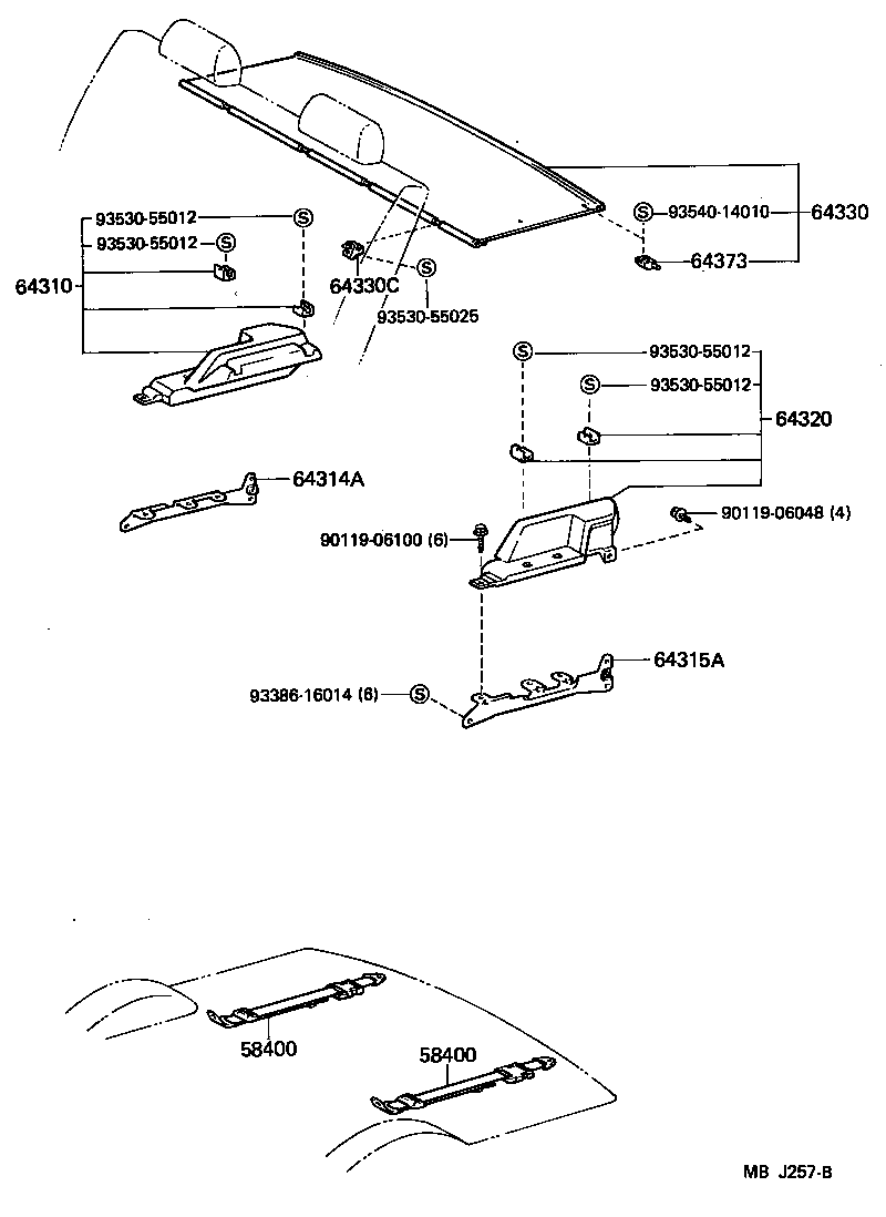 64314-95J00 REINFORCEMENT, PACKAGE TRAY BRACKET, RH product image