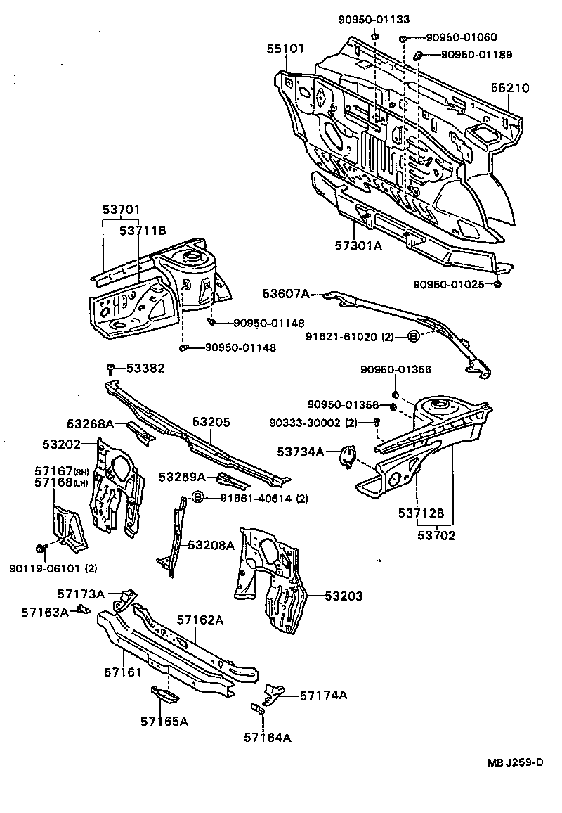 53702-20490 APRON SUB-ASSY, FRONT FENDER, LH product image