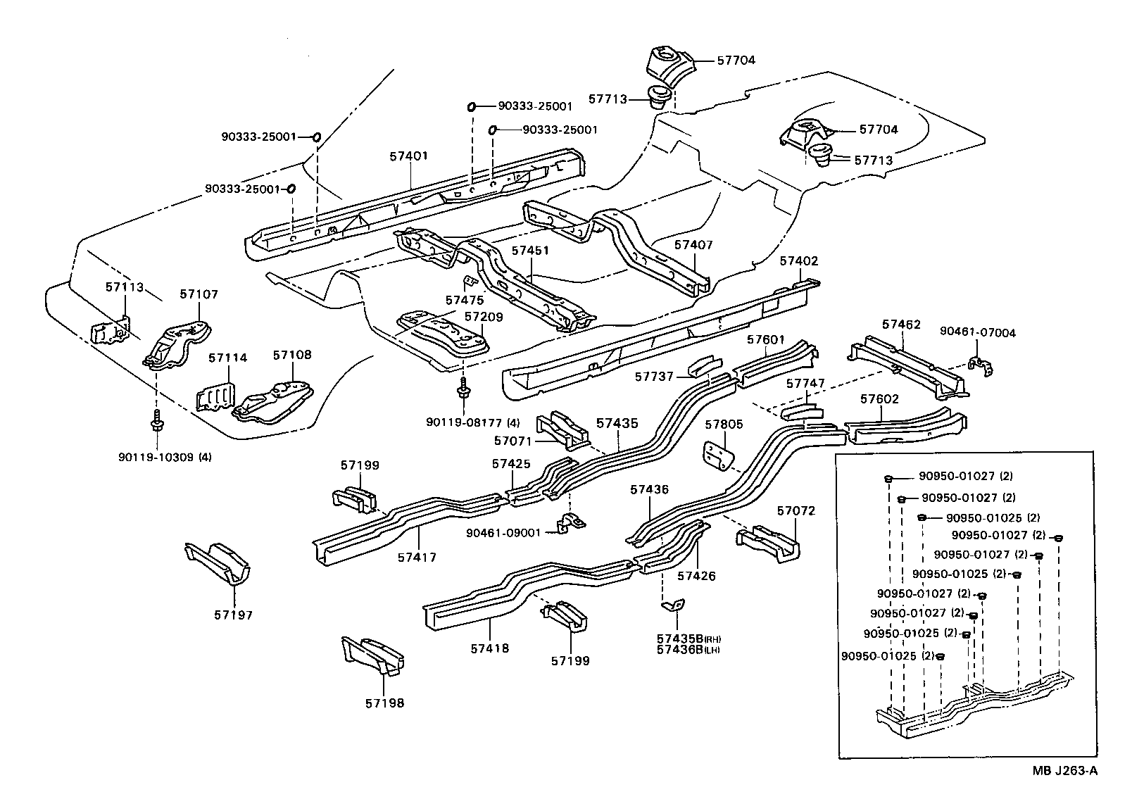 57609-91C01 CROSSMEMBER SUB-ASSY, REAR FLOOR, NO.3 product image