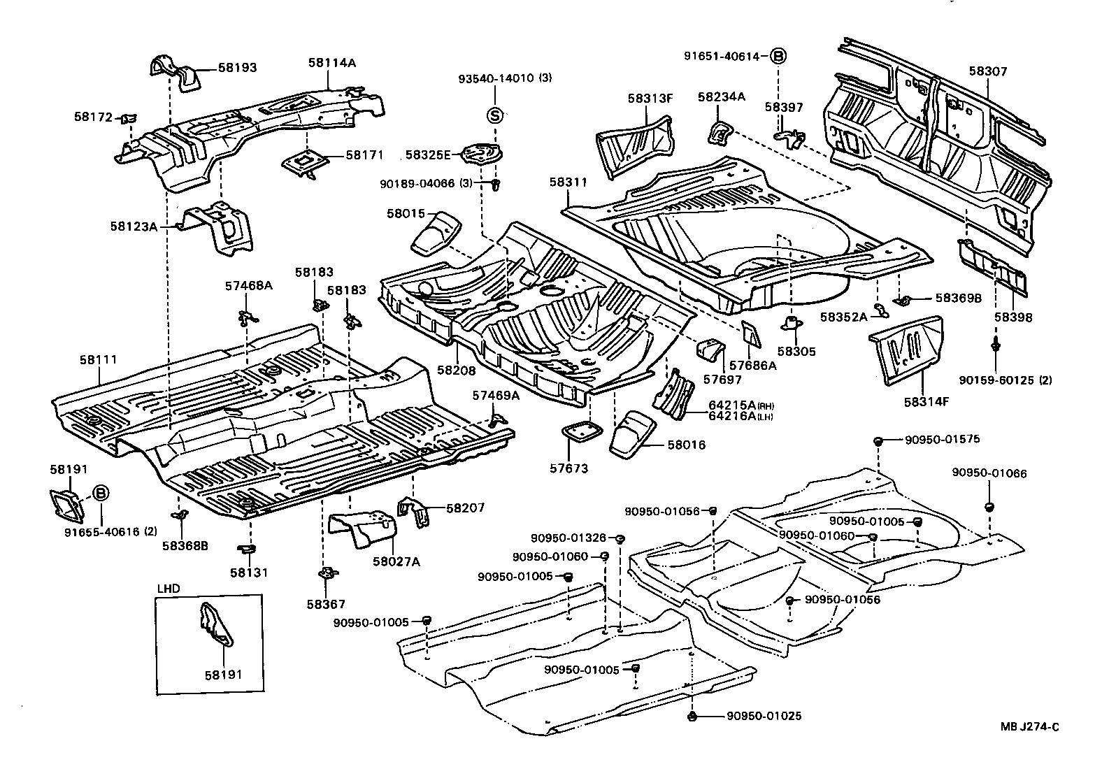 58191-20020 FOOTREST, FRONT FLOOR product image