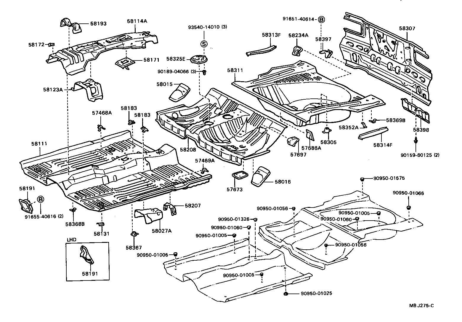 58191-20020 FOOTREST, FRONT FLOOR product image