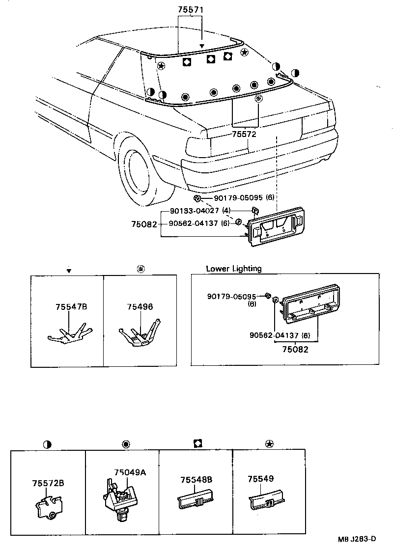 75502-20012 MOULDING, BACK WINDOW SIDE, LH product image