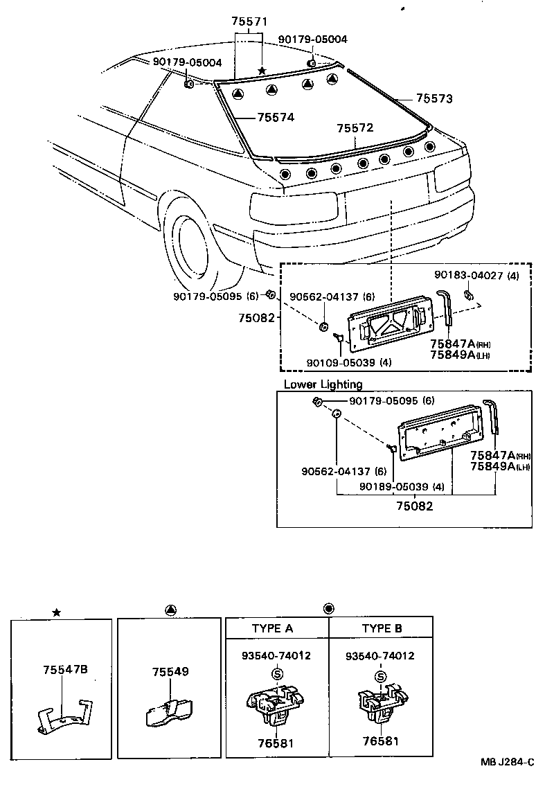75502-20012 MOULDING, BACK WINDOW SIDE, LH product image