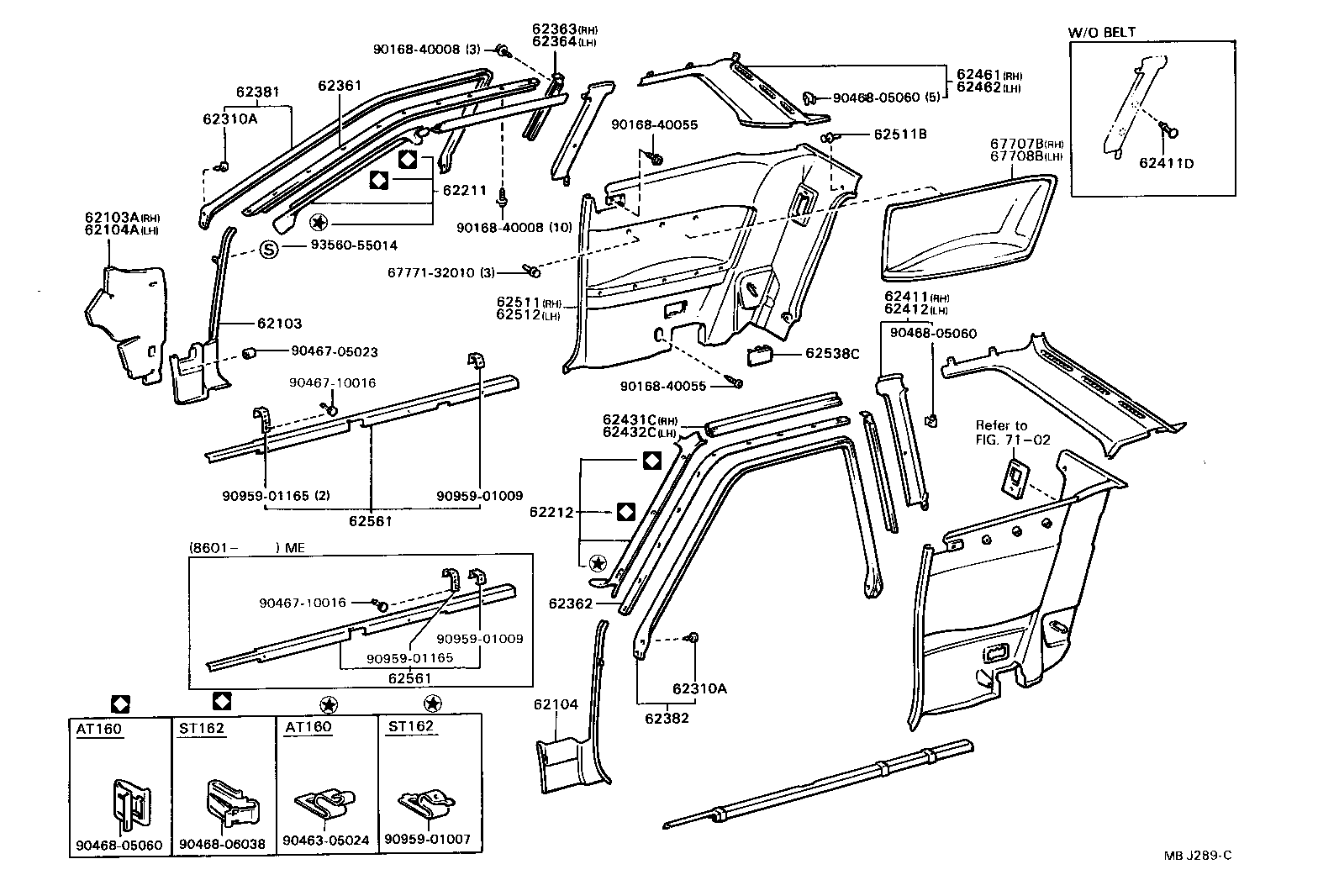 90950-01159-44 PLUG, HOLE (FOR CENTER PILLAR GARNISH) product image