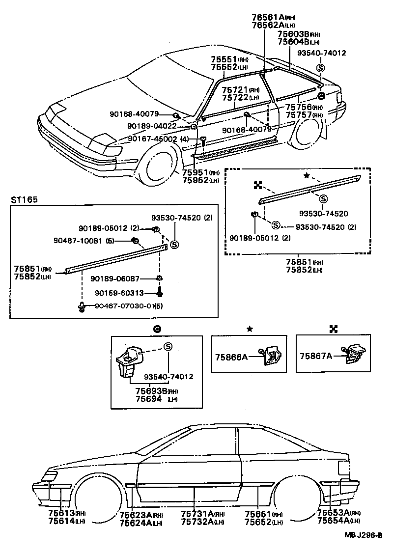 75652-20220 MOULDING, QUARTER, OUTSIDE LH product image