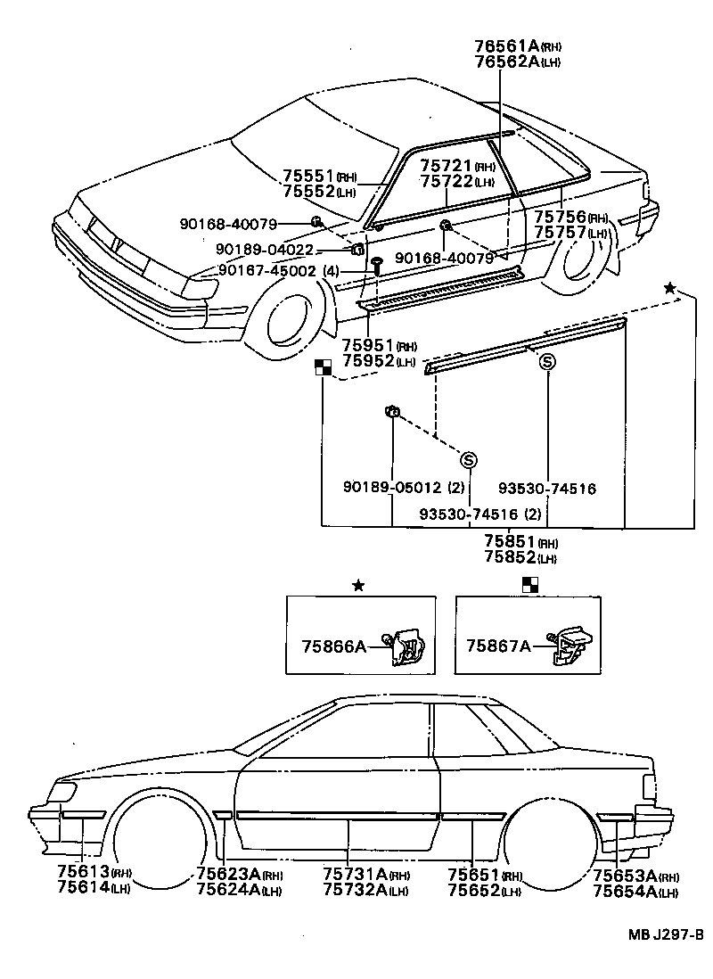 75850-29185 MOULDING, ROCKER PANEL, RH product image
