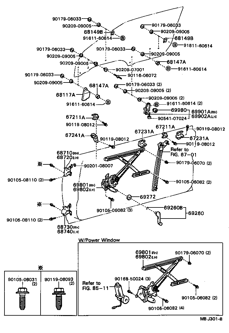 Toyota 68720-22040 HINGE ASSY, FRONT DOOR, UPPER LH