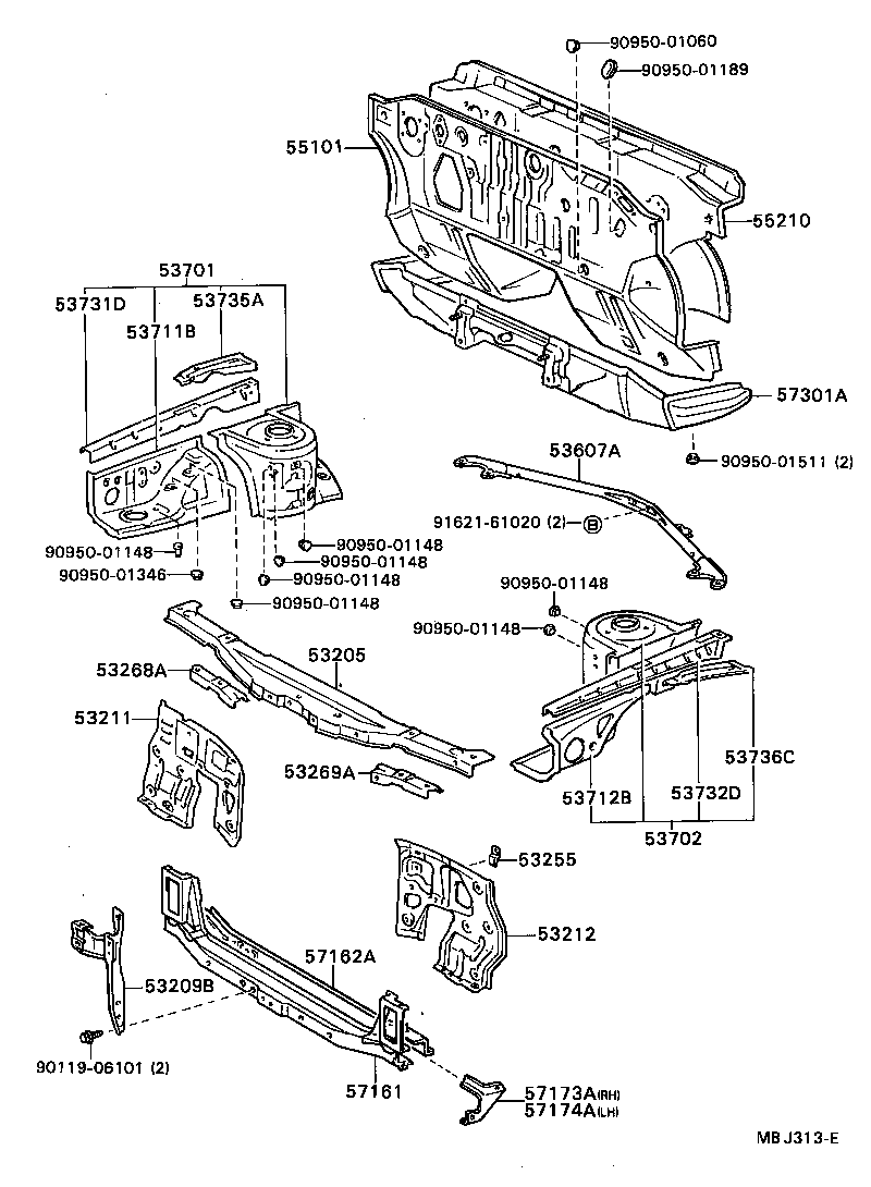 53268-20040 REINFORCEMENT, RADIATOR MOUNTING, RH product image