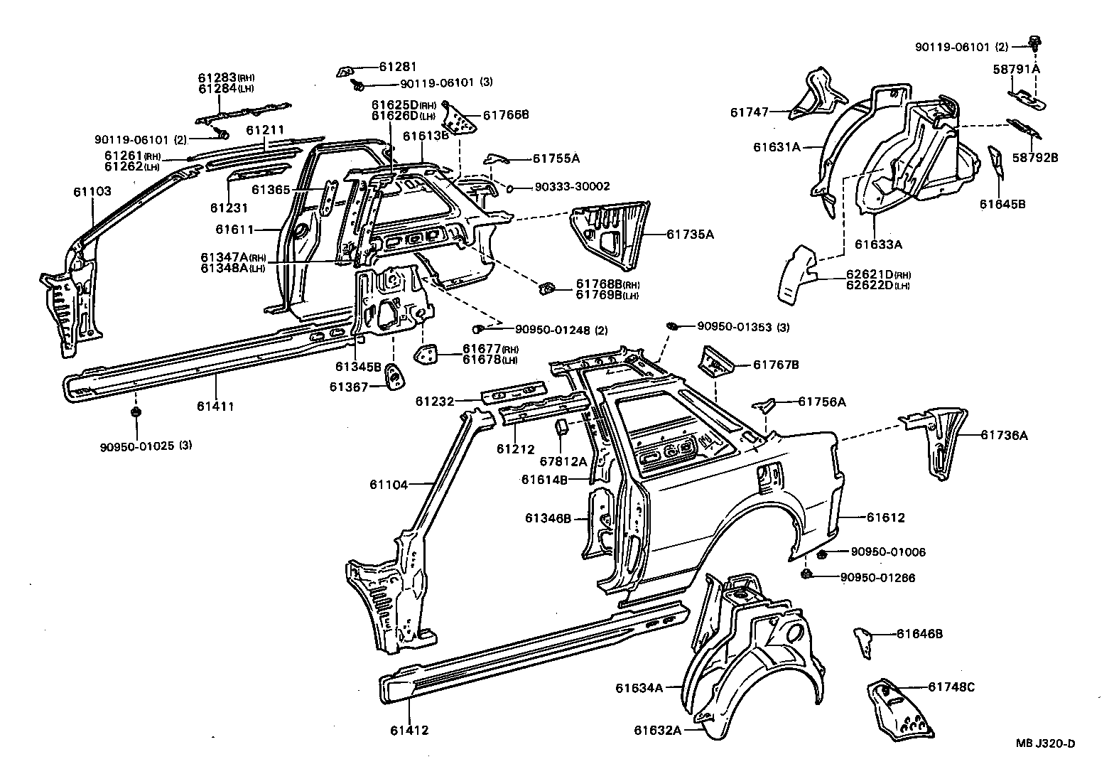 61601-2B260 PANEL, QUARTER, RH product image
