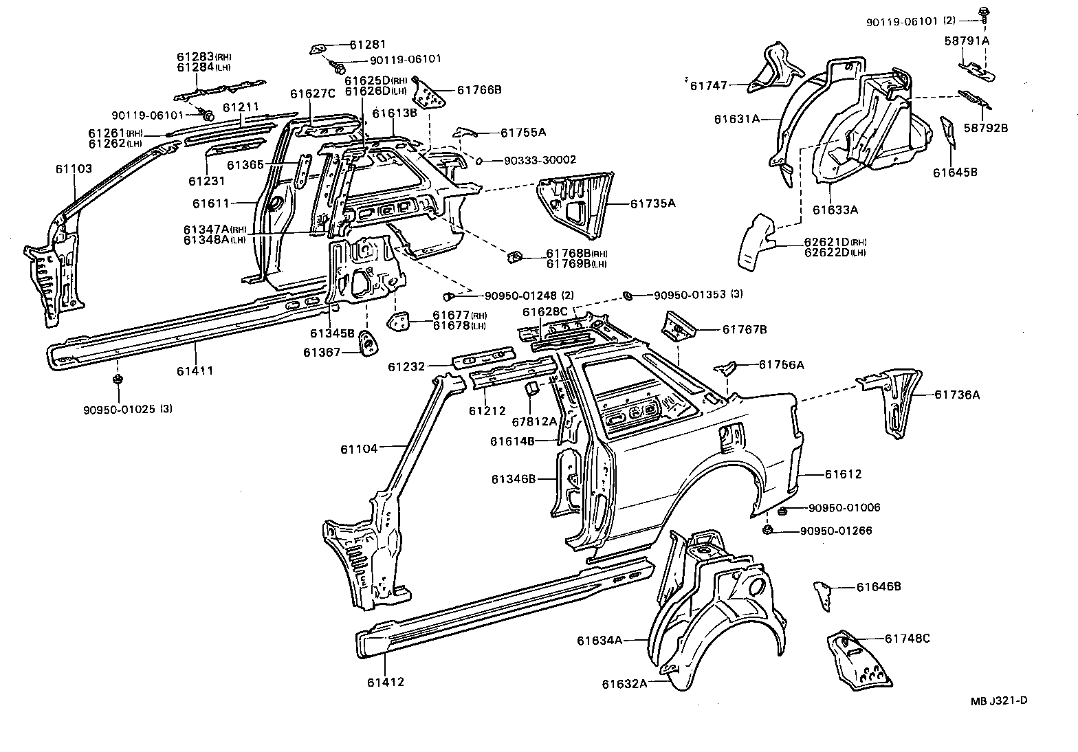 61601-2B290 PANEL, QUARTER, RH product image