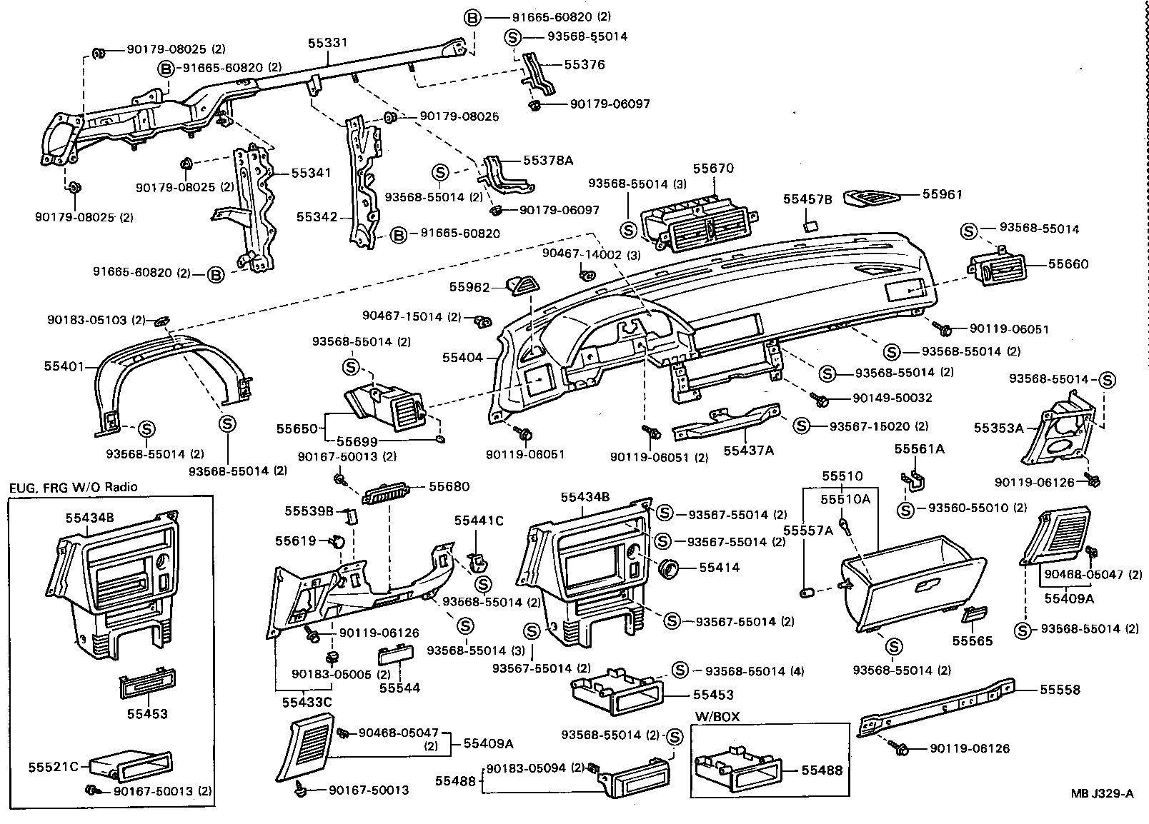 55306-20060 BRACE, INSTRUMENT PANEL, NO.1 product image