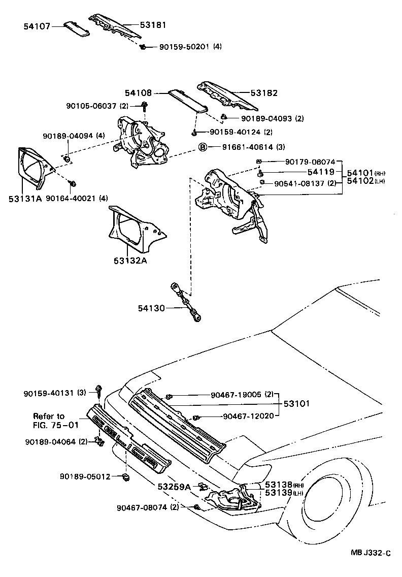 Toyota 53101-20180 GRILLE SUB-ASSY, RADIATOR