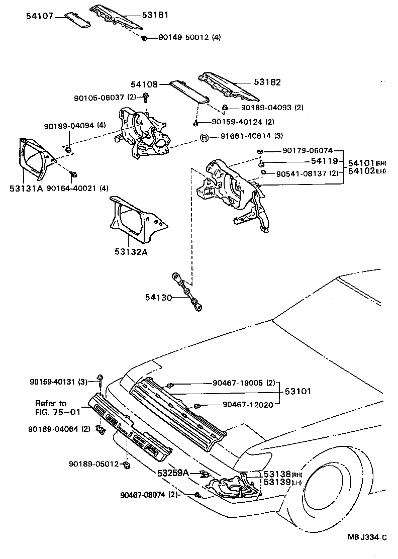 53132-20240 DOOR, HEADLAMP, LH product image