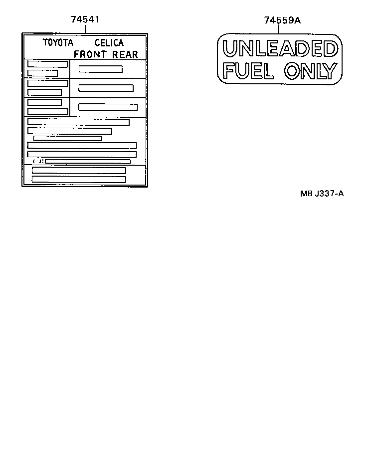 42661-20190 PLATE, TIRE PRESSURE CAUTION product image