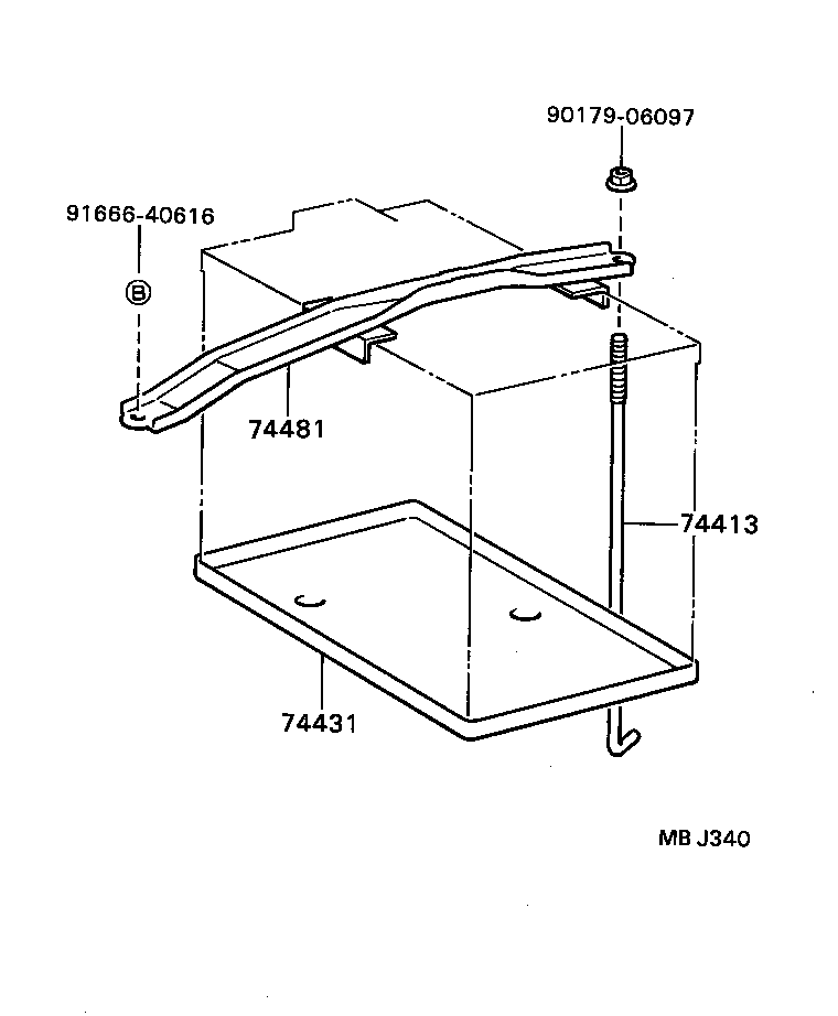 74404-20170 CLAMP, BATTERY HOLD DOWN product image