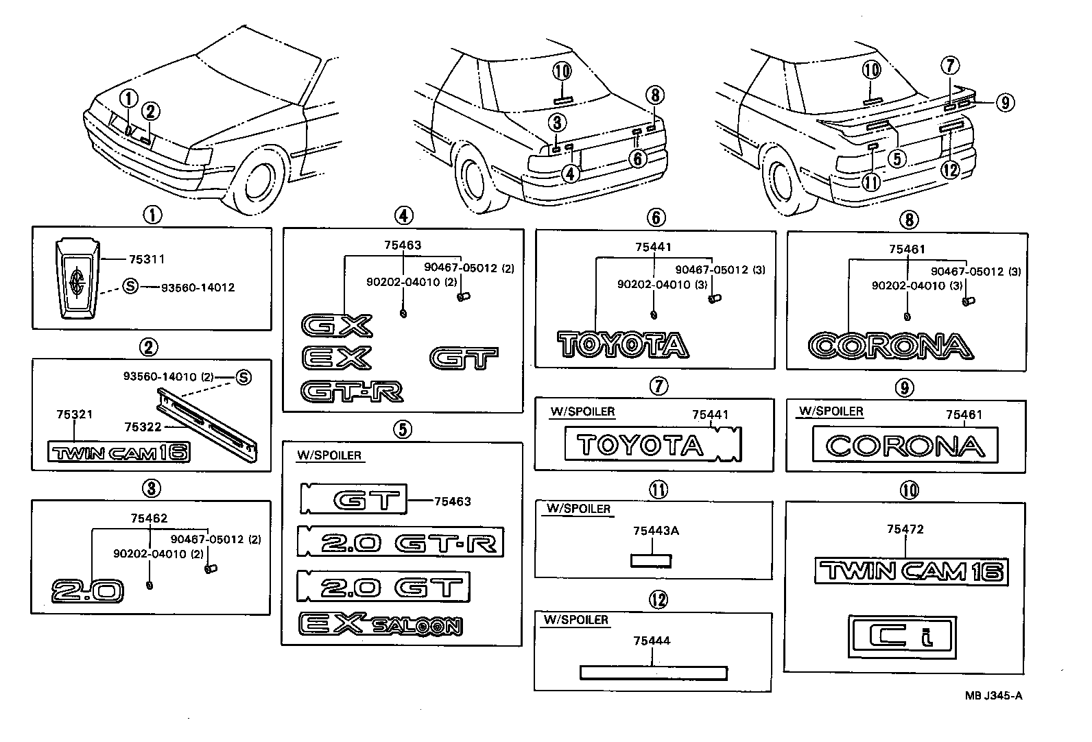 75444-20060 PLATE, REAR NAME, NO.4 (GRADE MARK) product image