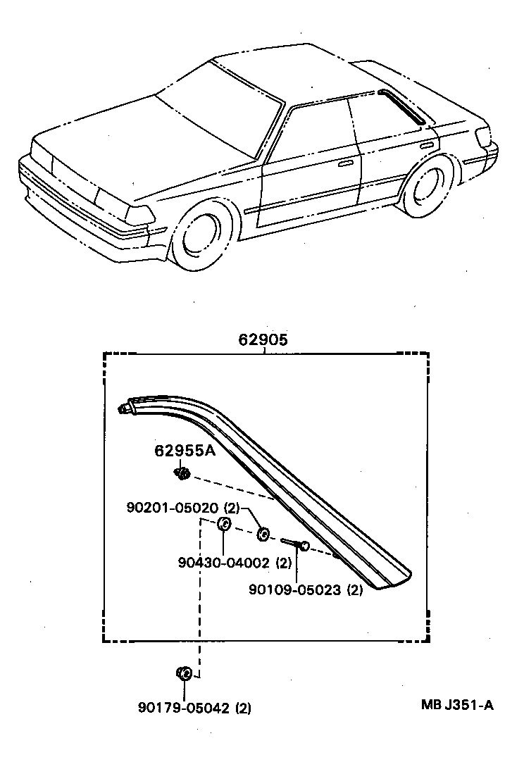 62905-20040 LOUVER, QUARTER VENTILATION product image
