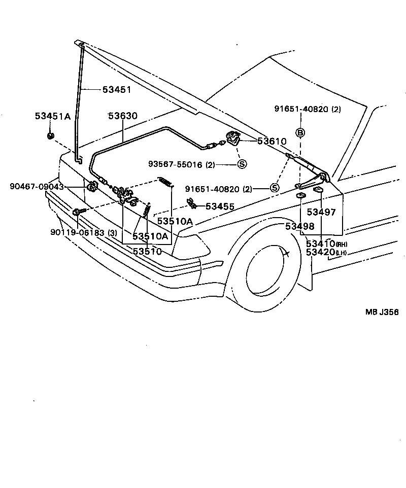53451-20040 ROD, HOOD SUPPORT product image