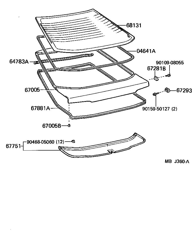 Toyota 67005-20680 PANEL SUB-ASSY, BACK DOOR