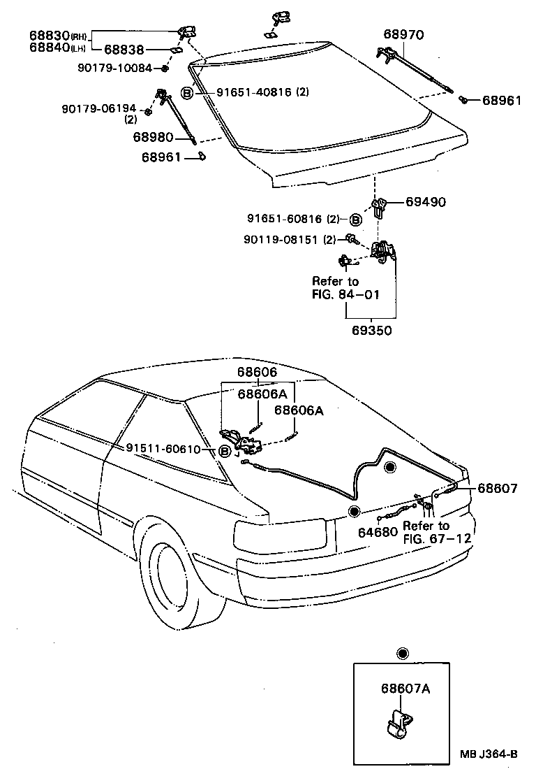64607-20251 CABLE SUB-ASSY, BACK DOOR LOCK CONTROL product image