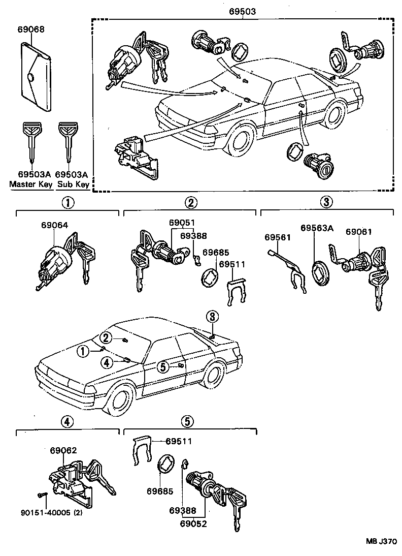 69005-20200 CYLINDER SET, LOCK product image