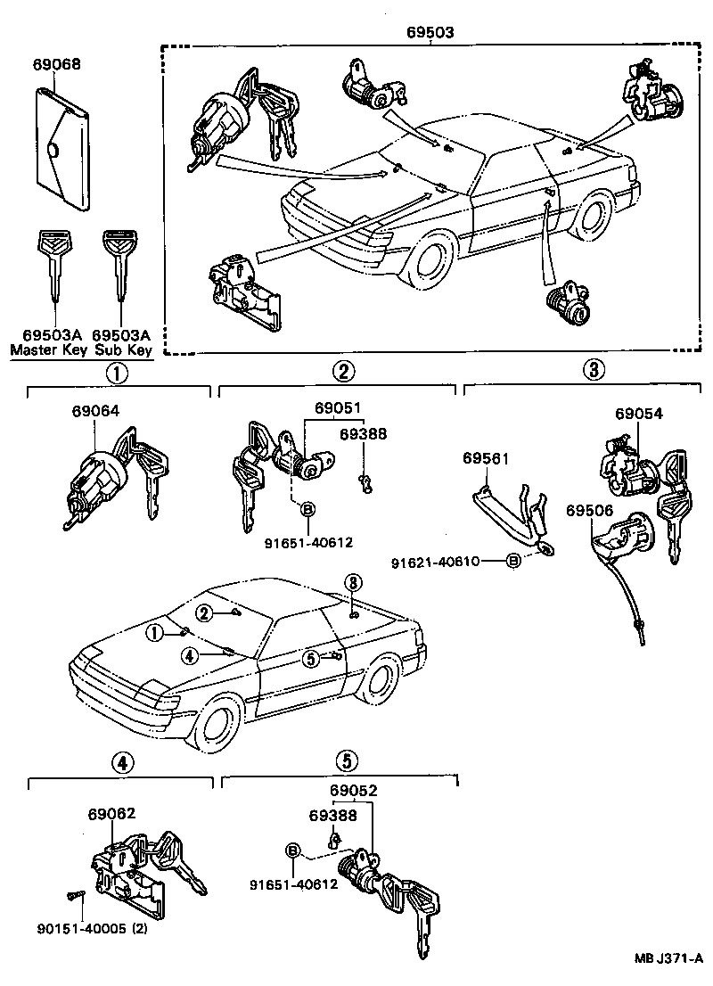 69005-20400 CYLINDER SET, LOCK product image