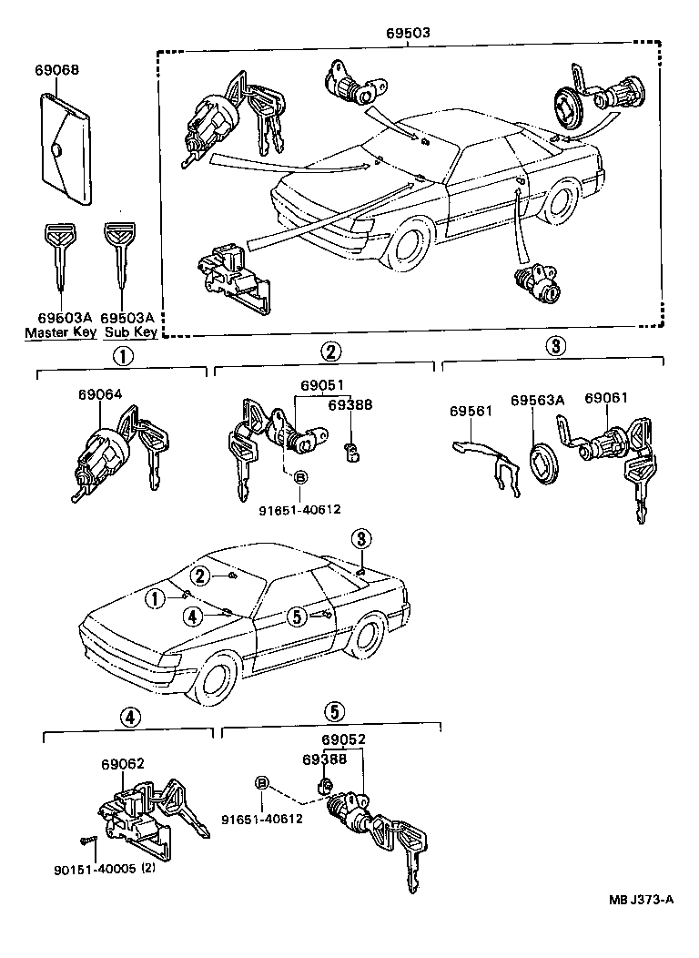 69005-20400 CYLINDER SET, LOCK product image