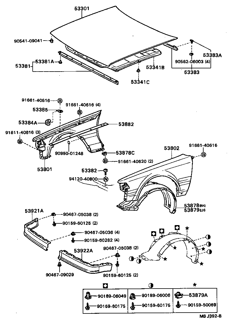 53801-20760 FENDER SUB-ASSY, FRONT RH product image