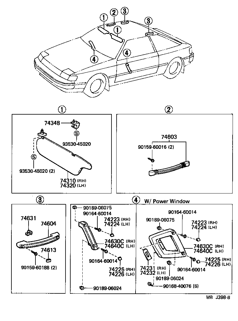 Toyota 74348-20020-06 HOLDER, VISOR