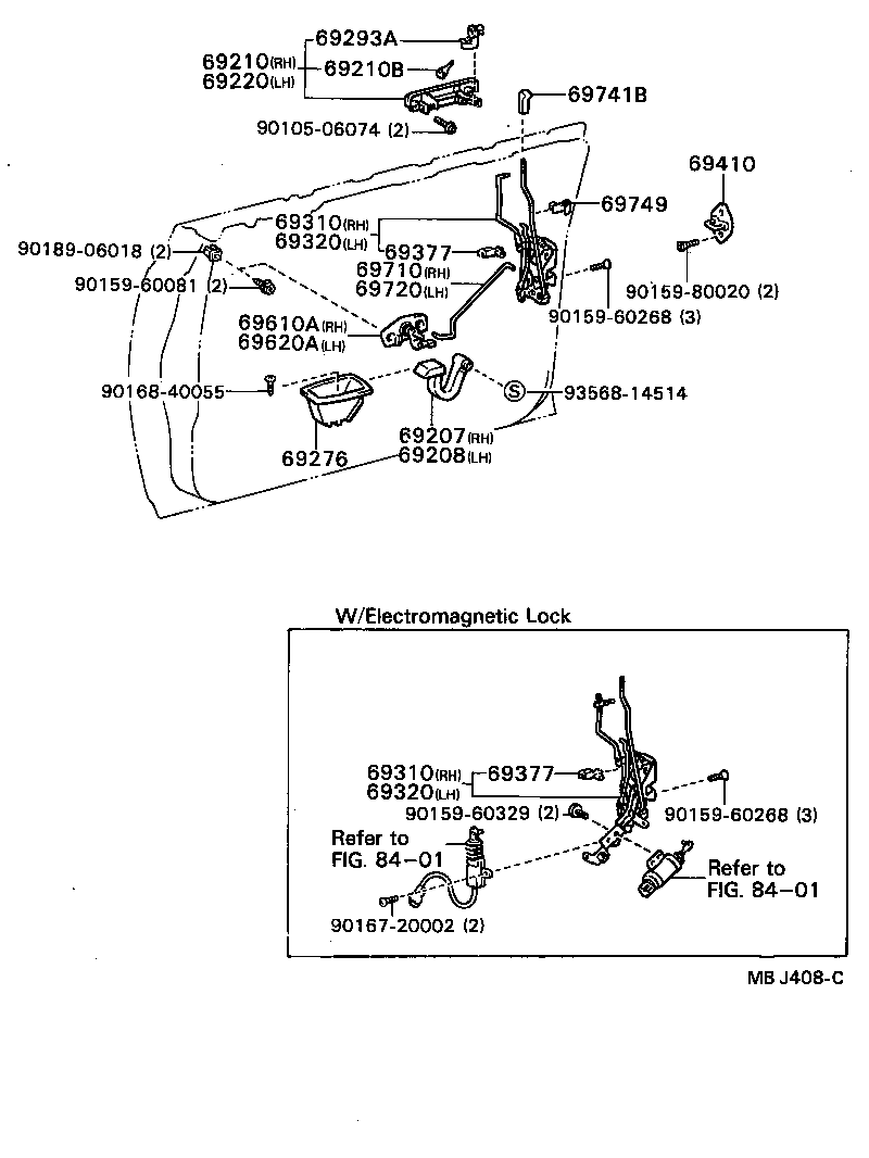 69712-20090 LINK ASSY, FRONT DOOR OPEN CONTROL, LH product image