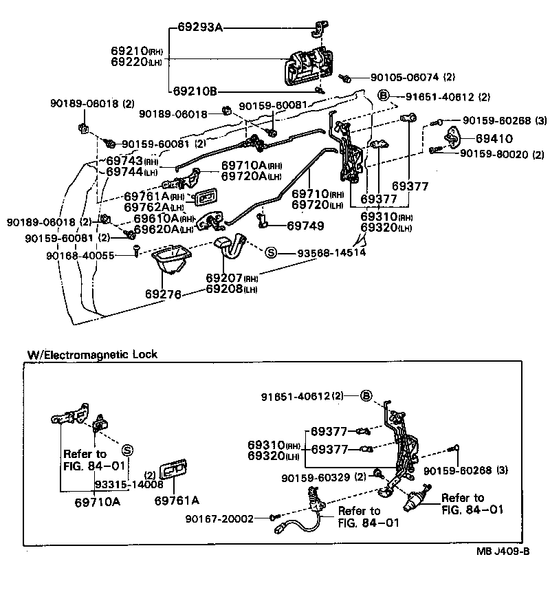 69310-20360 LOCK ASSY, FRONT DOOR, RH product image