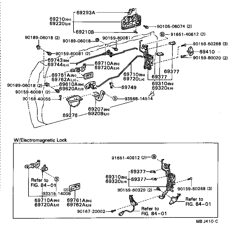 Toyota 69210-20140 HANDLE ASSY, FRONT DOOR, OUTSIDE RH