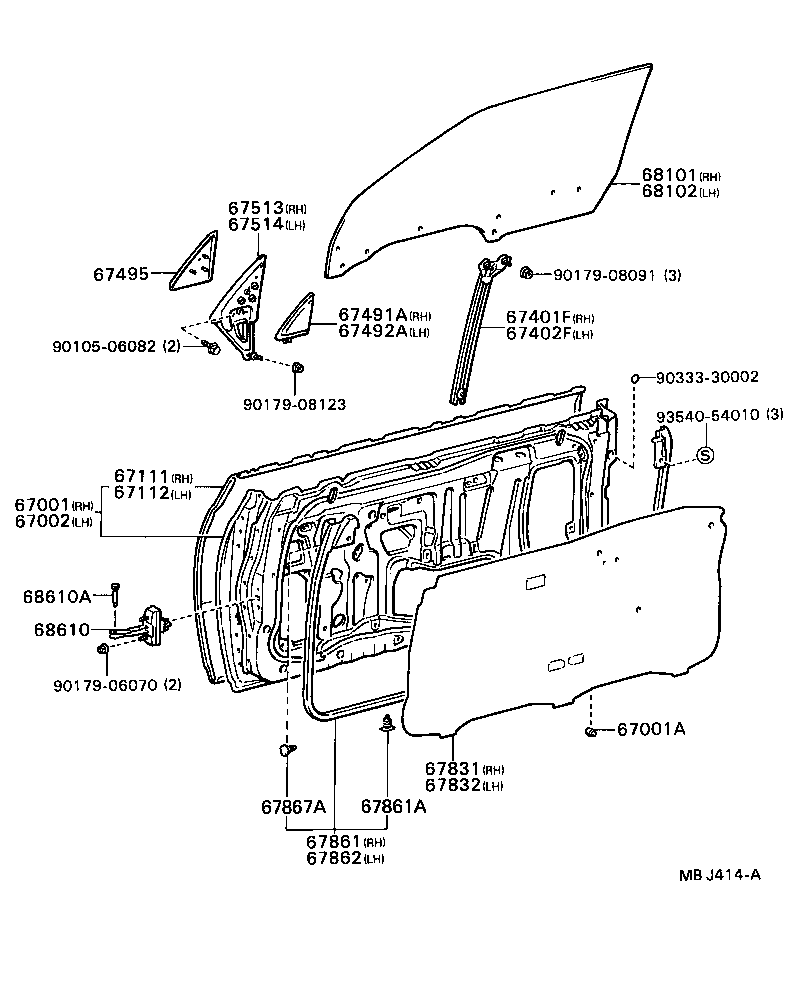 Toyota 67650-2B092-06 BOARD SUB-ASSY, FRONT DOOR TRIM, RH