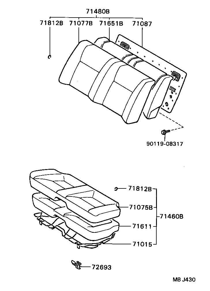 71065-20490-06 COVER, REAR SEAT CUSHION (FOR BENCH TYPE) product image