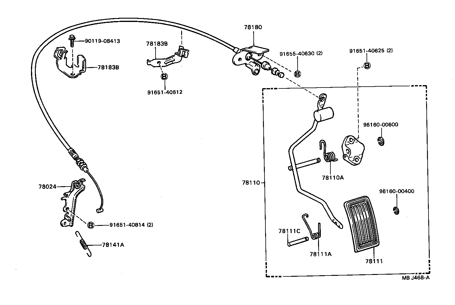 78183-20070 CLAMP, ACCELERATOR CONTROL CABLE product image
